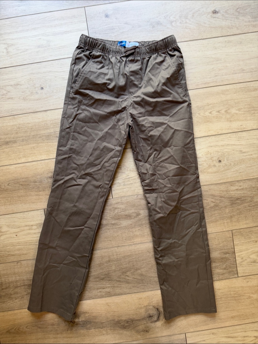 Old Navy Men's Olive/Taupe Elastic-Waist Chino Pants